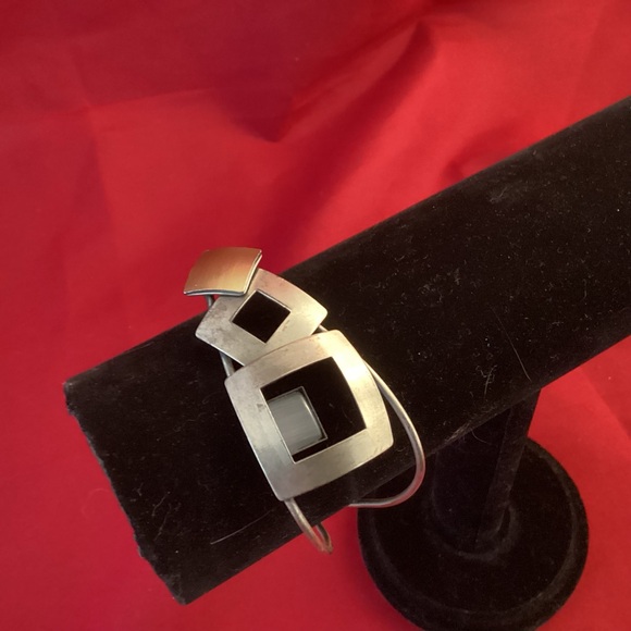 Gold tone and silver tone Christophe Poly Metallic Cuff Bracelet - Picture 1 of 6